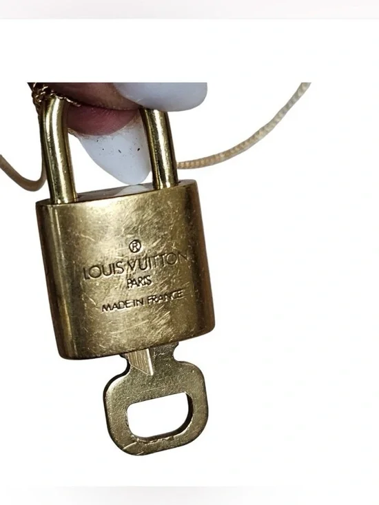 Authentic Louis Vuitton Gold Tone Padlock Pendant Charm - Picture 4 of 5